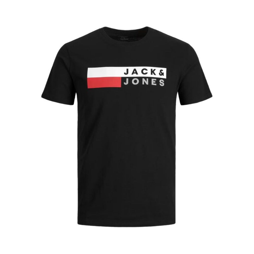 Jack And Jones Mens Logo Plus Short-Sleeved T-Shirt / Black